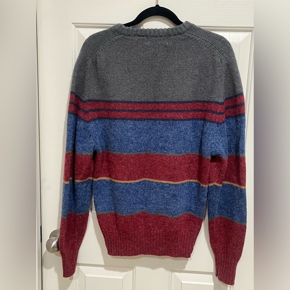 StockBridge Ltd. Gray VINTAGE STRIPE Wool Sweater, preppy,,CASUAL, MEN SIZE L - Picture 4 of 6